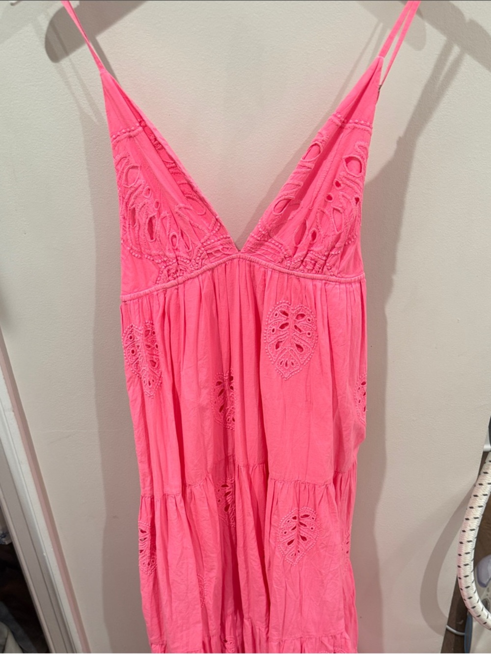 Farm Rio Pink Eyelet Maxi Dress - Women's Summer Slip Dress